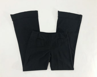 VTG 80s Bell Bottoms Mid Rise Black Trousers Dress Pants 1980s Vintage Wearever Medium M 32