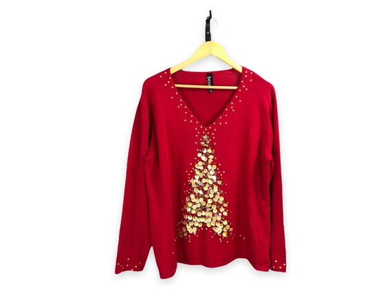 Y2K Berek Sequin Christmas Tree Holiday 