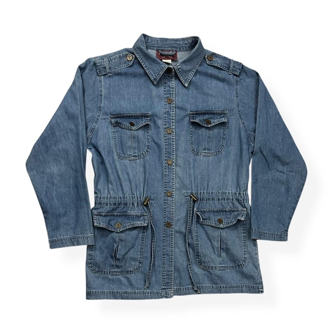 希少品✨ DENIM&CO ヴィンテージ　ジャケット　90s 花柄　刺繍　XL デニムジャケット DENIM &CO 花柄 刺繍 vintage XL - ANTIQUE LEAVES