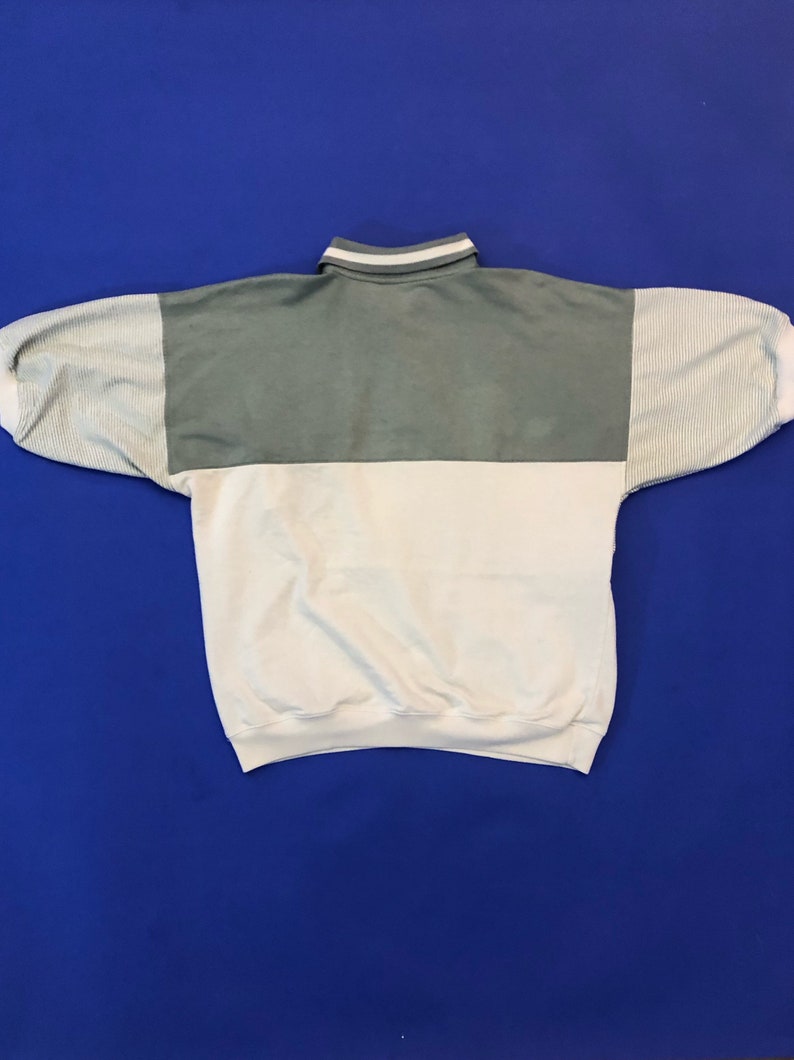 VTG 90s Striped Elastic Waist Polo T Shirt Gray White 1990s Vintage Large L
