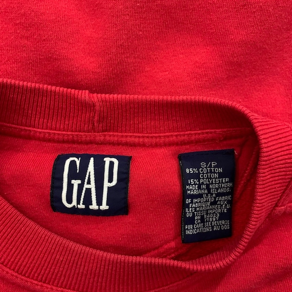 VTG 90s GAP Unisex Plain Red Pullover Crew Neck S… - image 4