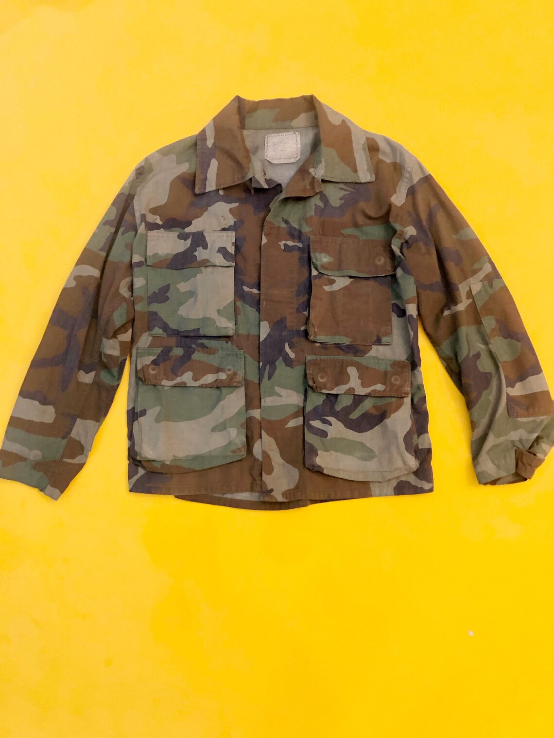 VTG 80s Camo Military Jacket Button Down 1980s Vintage Medium Etsy