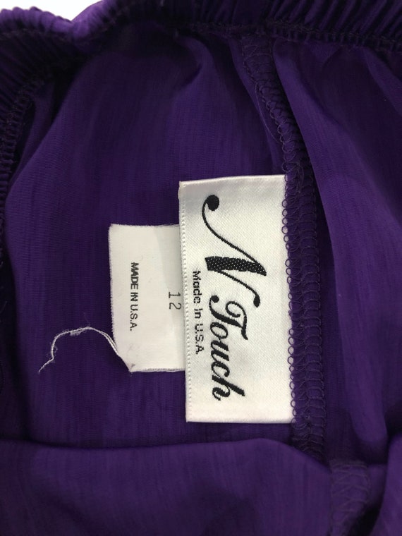 VTG 90s Purple Elastic Waist Silky Relaxed Straig… - image 5