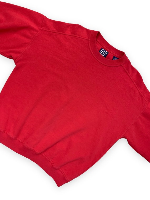 VTG 90s GAP Unisex Plain Red Pullover Crew Neck S… - image 2