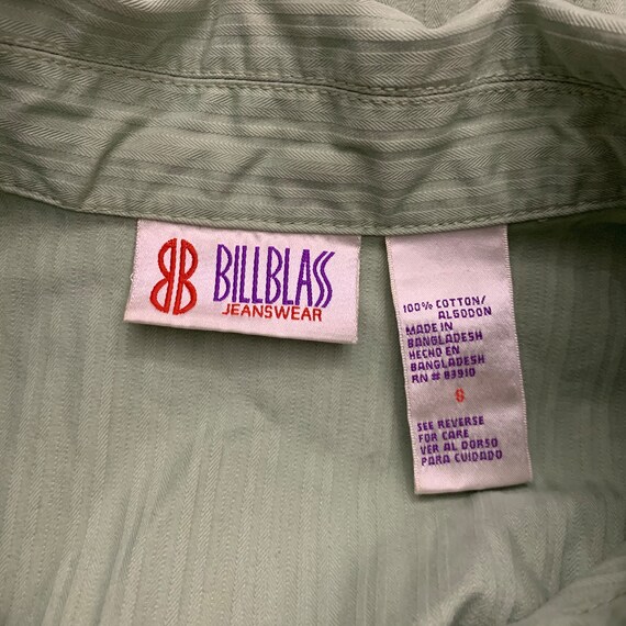 VTG 90s Bill Blass Sage Green Cotton Cropped Butt… - image 4