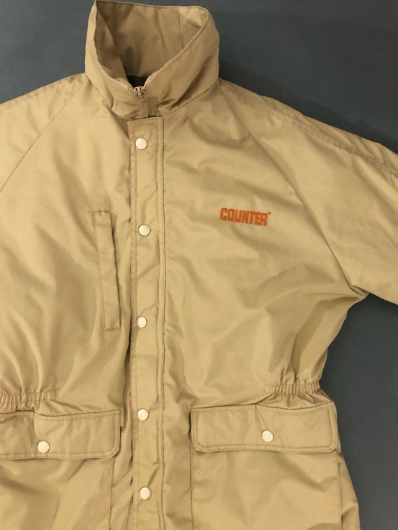 VTG 60s Camel Swingster Workwear Puffer Coat Draw… - image 3