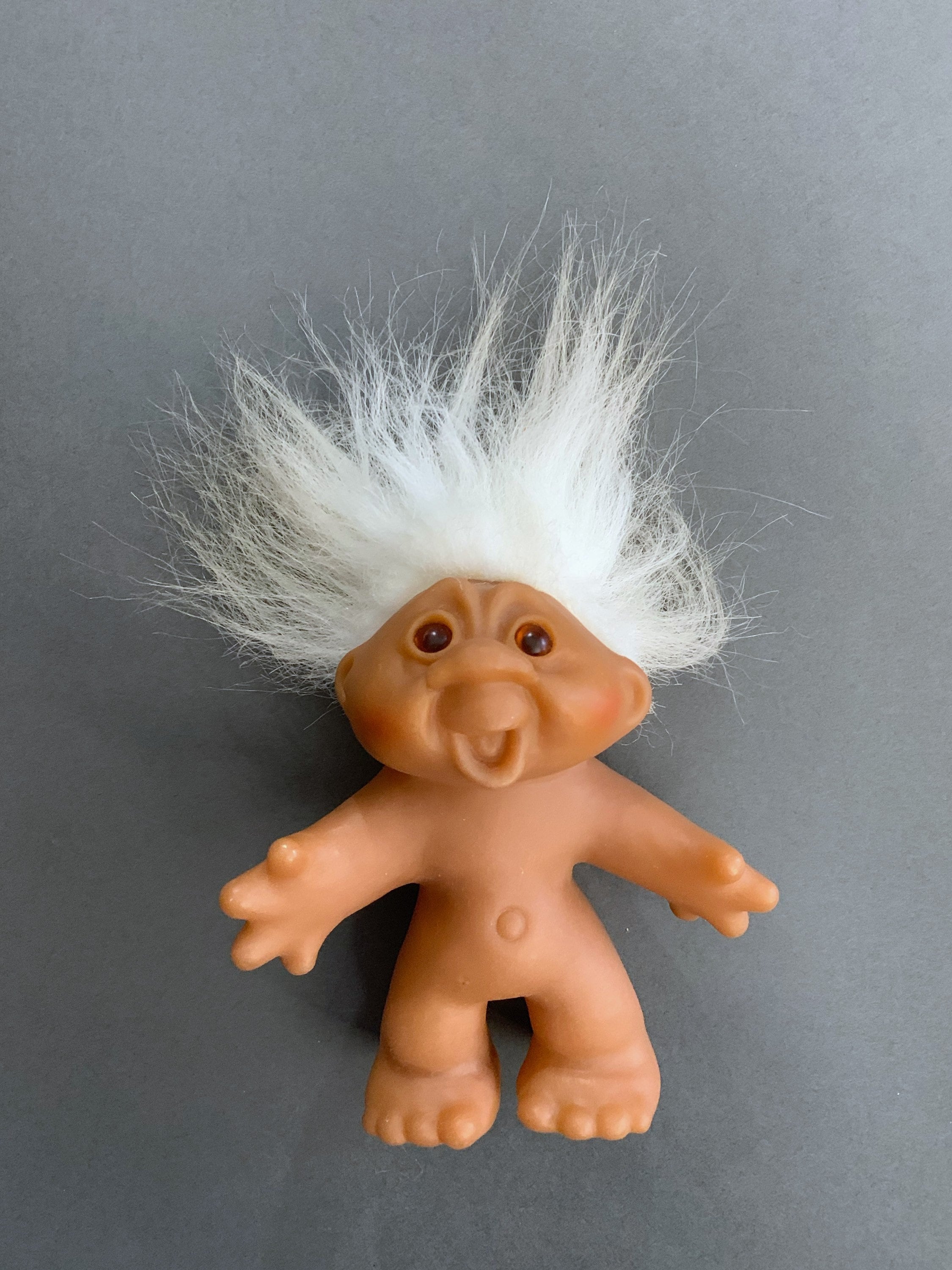 VTG 1986 Dam Troll Doll White Hair Brown Eyes Vintage Etsy