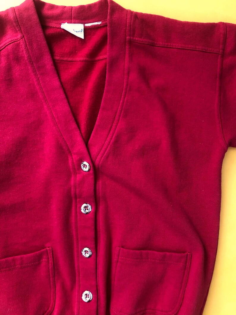 VTG 90s Red Cardigan Sweater Sweatshirt Bobbie Brooks 1990s Vintage Large L
