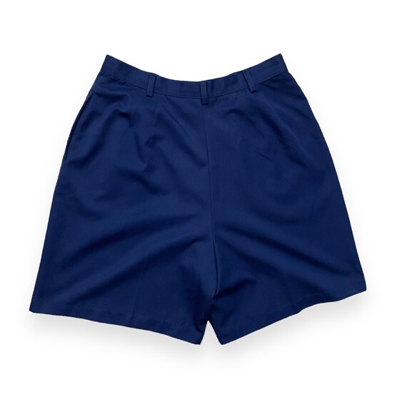 VTG 90s Women’s Navy Pleated High Waisted Shorts … - image 3
