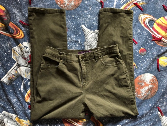 army green high waisted jeans