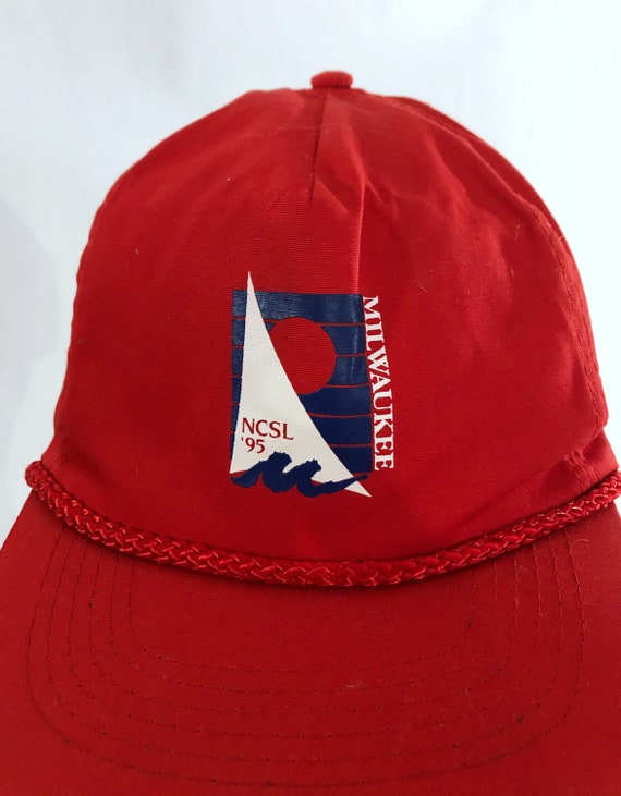 VTG 1995 NCSL Milwaukee Logo Hat Braided Detail 1990s… - Gem