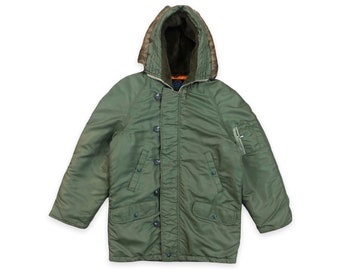 green parka orange lining