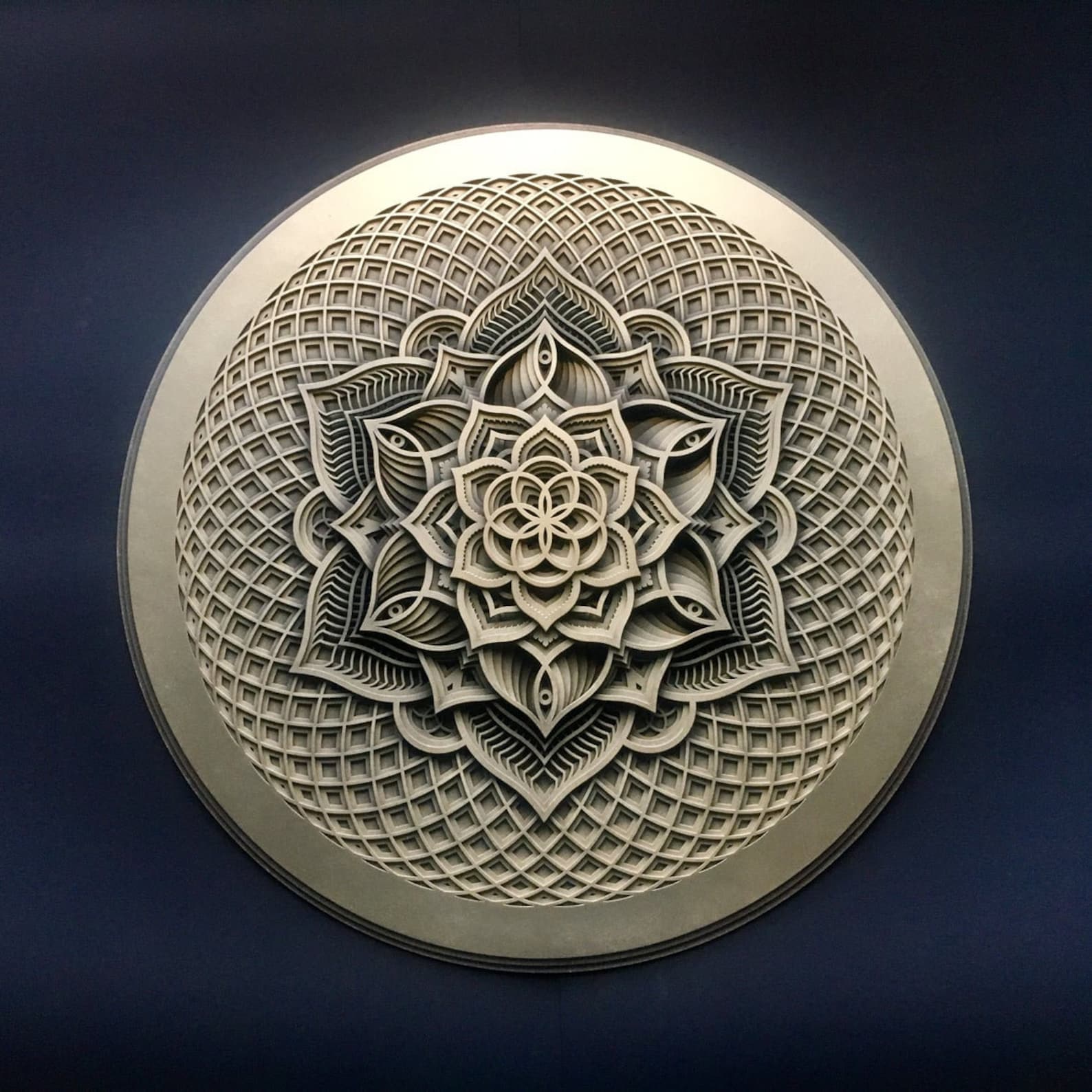 Sacred Geometry Wall Art Decor Wooden Mandala Laser Artwork Etsy