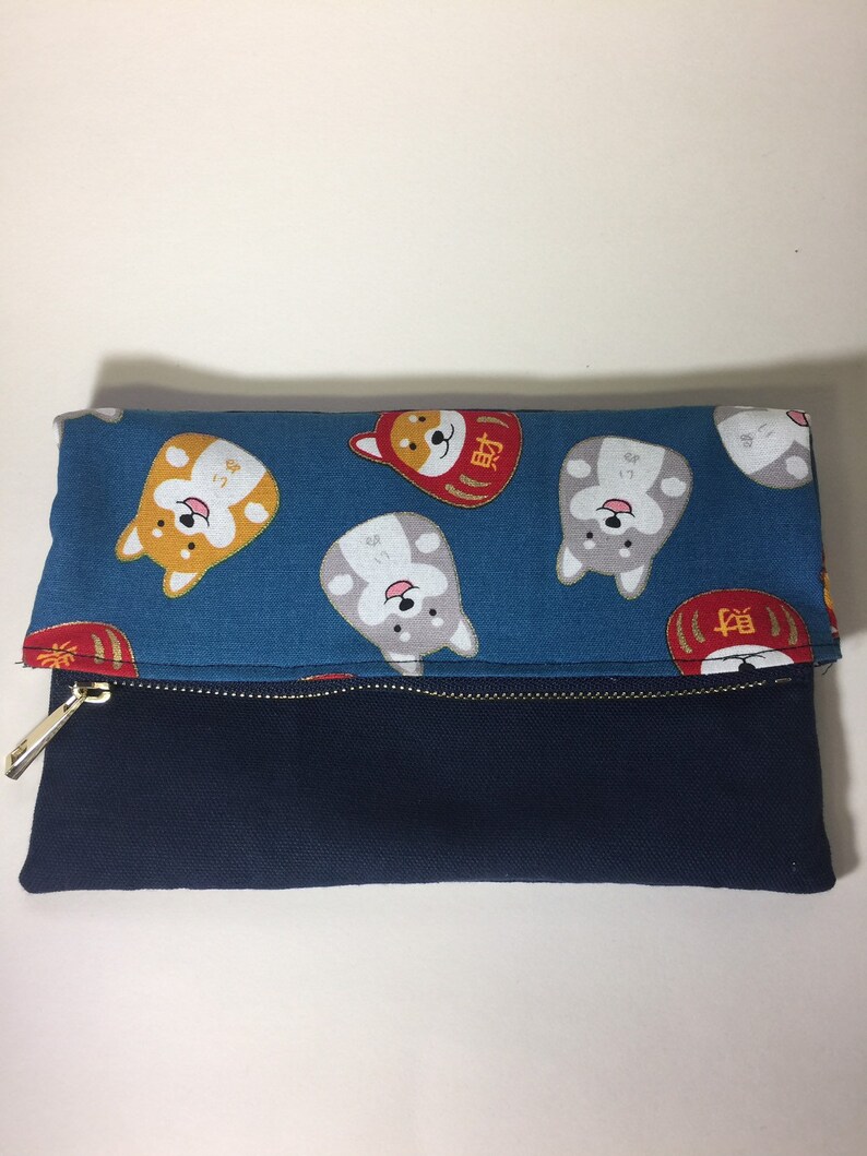 Zipper Japanese Lucky Dog Small Bag