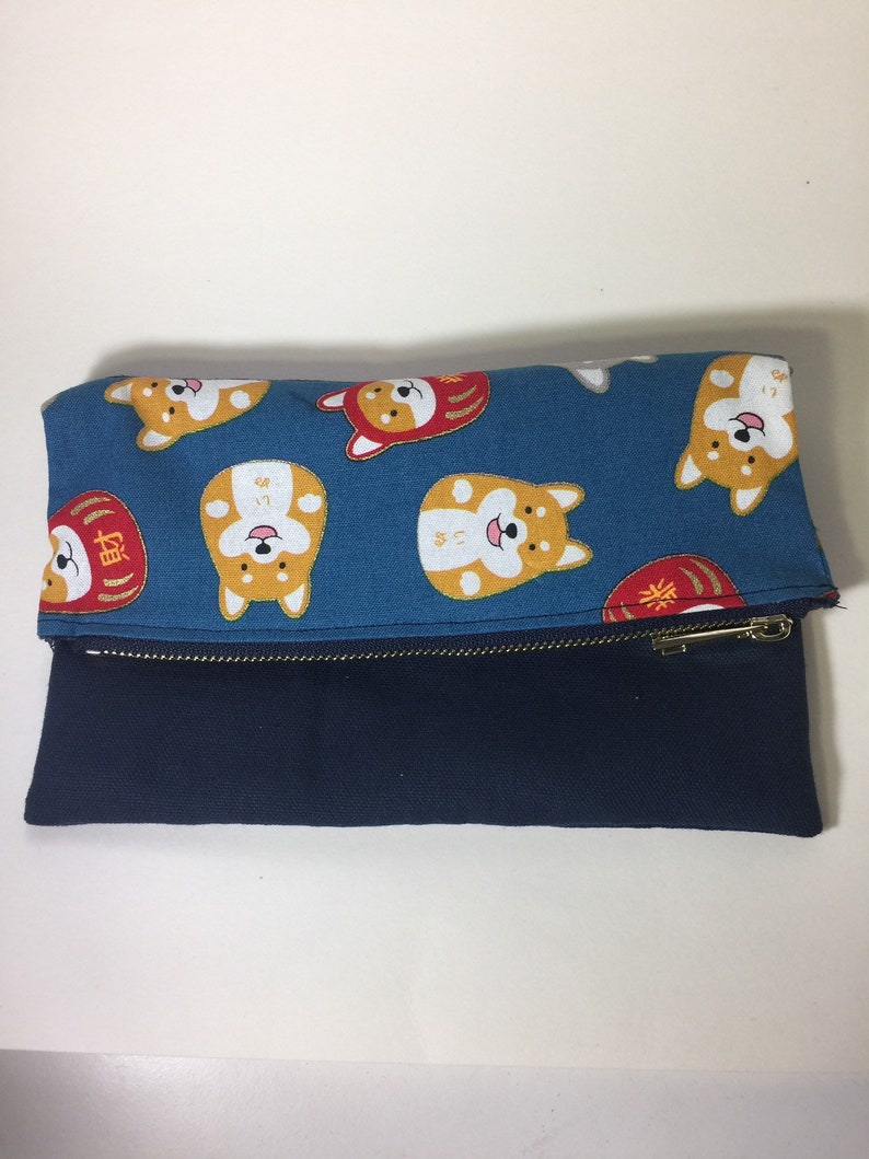 Zipper Japanese Lucky Dog Small Bag