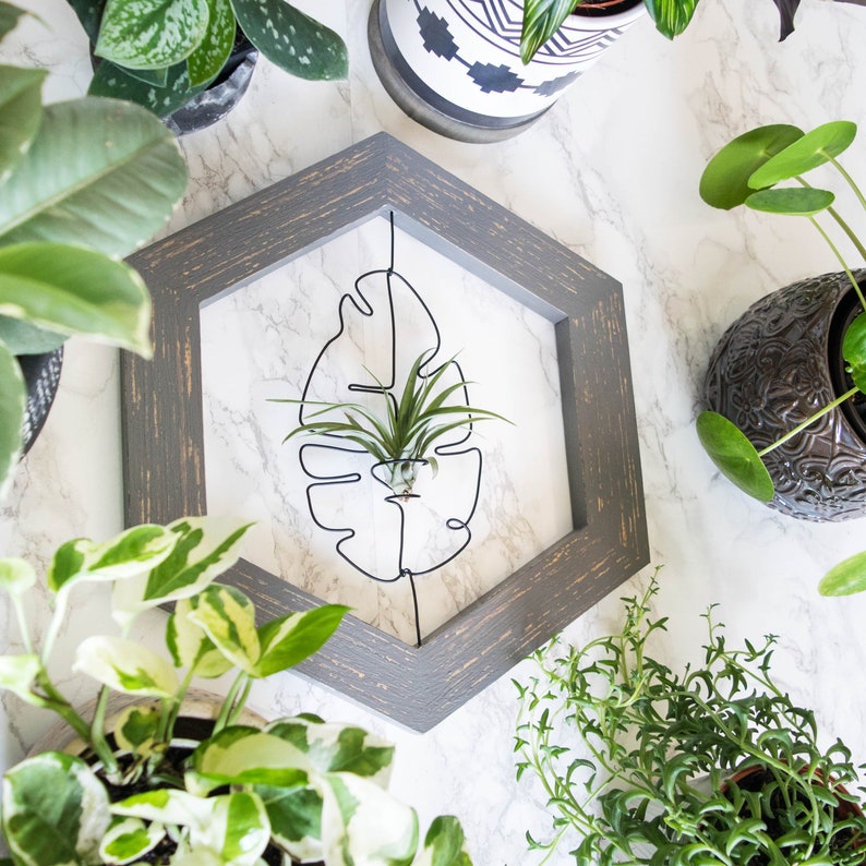 Banana Leaf Wall Art Metal Palm Leaf Wall Decor Hexagon Etsy