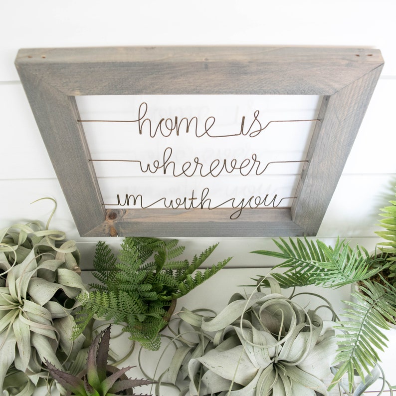 Home is Wherever I'm With You Sign Song Lyrics Wall Art Etsy