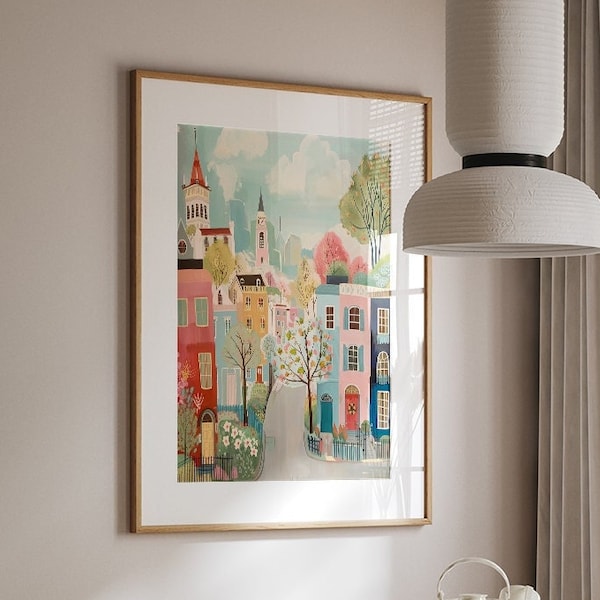 Notting Hill London Travel Poster - England London Wall Art - UK Travel Poster Print - Housewarming Gift #B