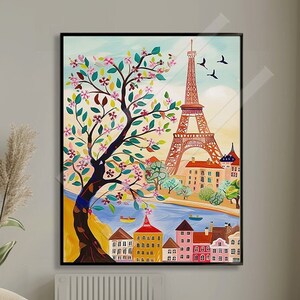Paris Eiffel Tower Art Print - Travel Paris Poster - France travel gift - Contemporary French Wall Decor