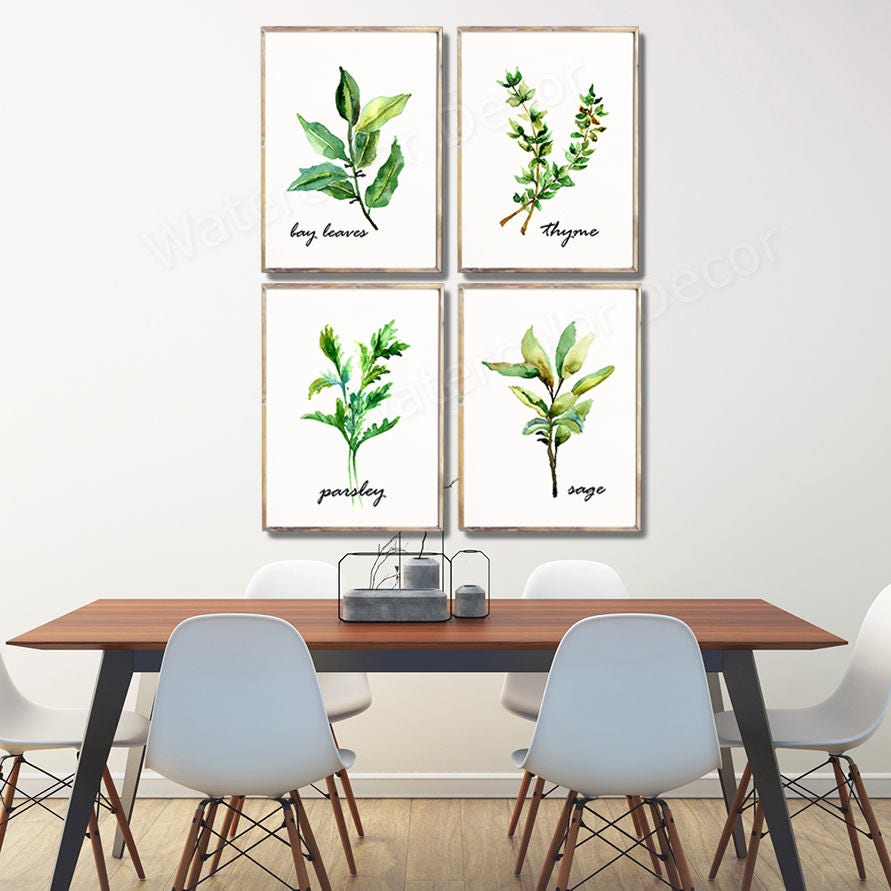 Herb Watercolor Art Prints Set of 4 Botanical Prints B Etsy