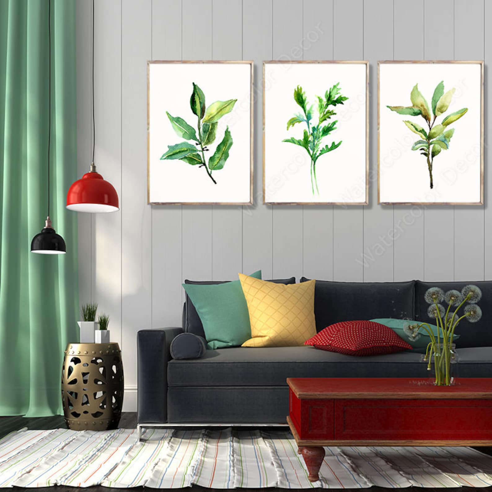 Herb Watercolor Art Prints Set of 3 Botanical Prints B Etsy