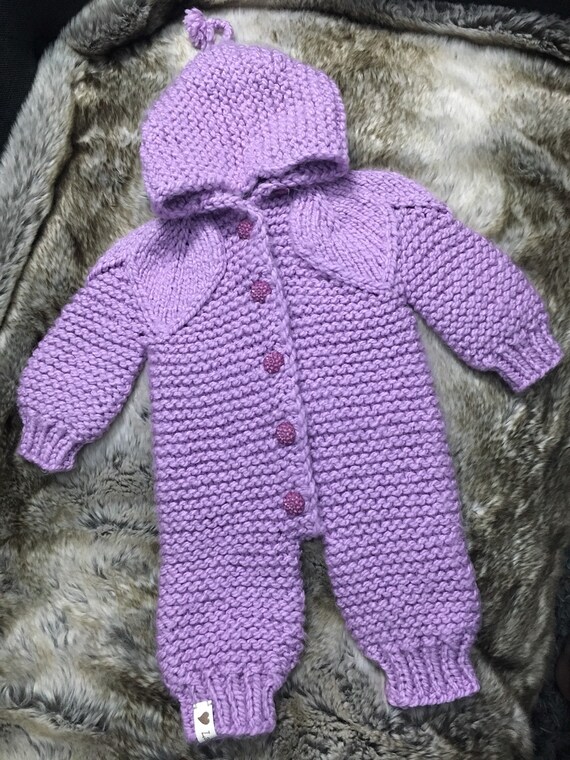 baby knitted snowsuit