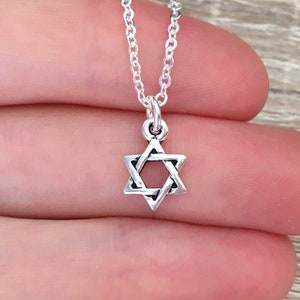 Tiny Star of David Necklace Bar Mitzvah Gifts for Her Judaica Jewish Jewelry Hebrew Silver Magen David Pendant Israel Jewelry Small Charm