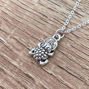 Money Frog Necklace Unique Gifts for Her Good Luck Chinese Coin Necklace Sister Gift Lucky Charm Dainty Silver Pendant Minimalist Jewelry