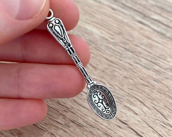 Antique Spoon Necklace Tea Lover Gift Novelty Vintage Necklace Pendant Cute Antique Jewelry Kawaii Jewelry Vintage Jewelry Silver Charm