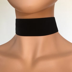 Thick Black Velvet Choker Necklace Plain Wide Black Choker Large Basic Gothic Choker Grunge Vintage 90s Jewelry Simple Lolita Jewelry