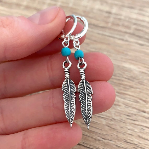 Buy Metallic Leather Earrings Leather Feather Earrings Sparkly Online in  India  Etsy