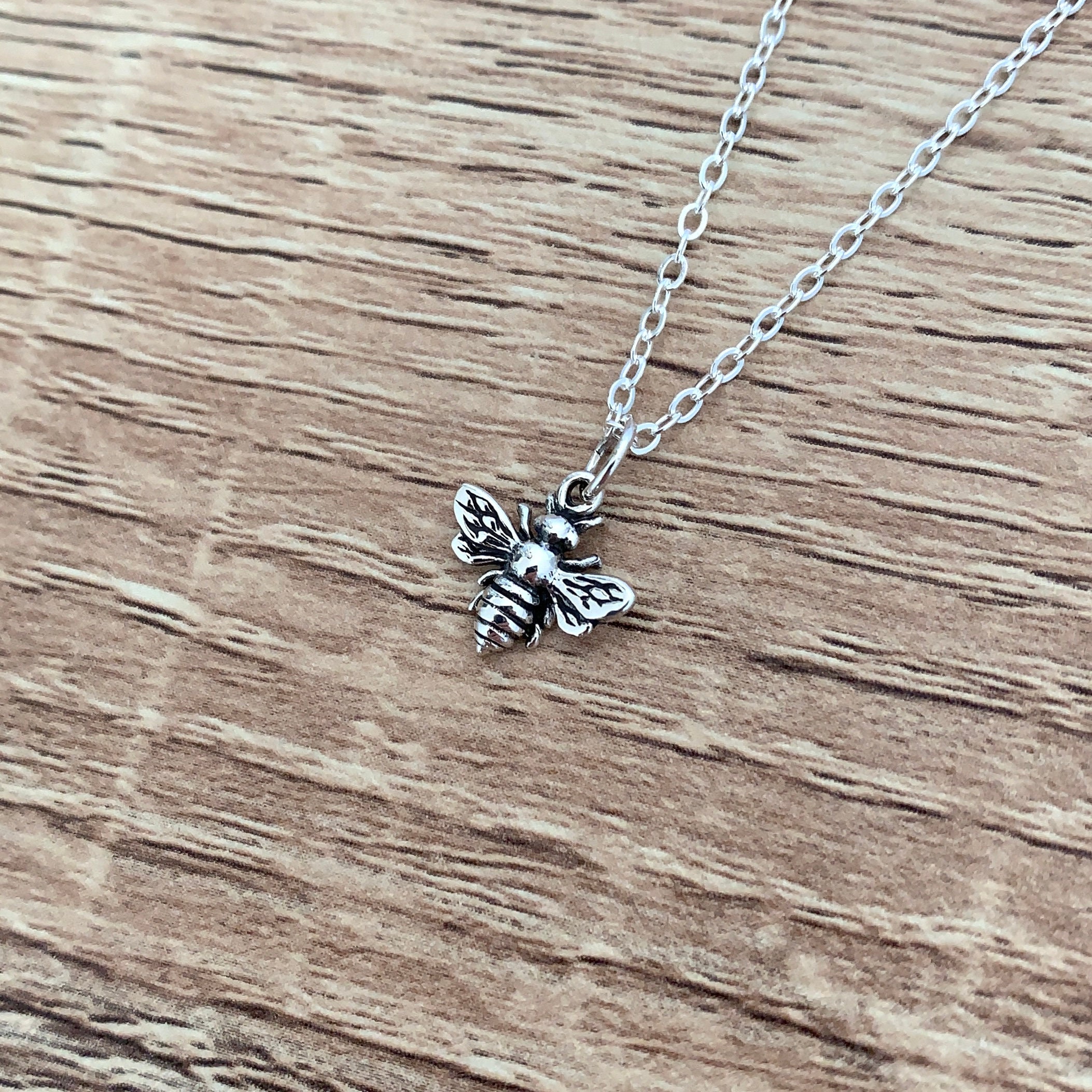 Pophylis Bee Necklace in Gold Silver 925 Sterling Tiny Honeybee Charm Necklace Graduation Gift