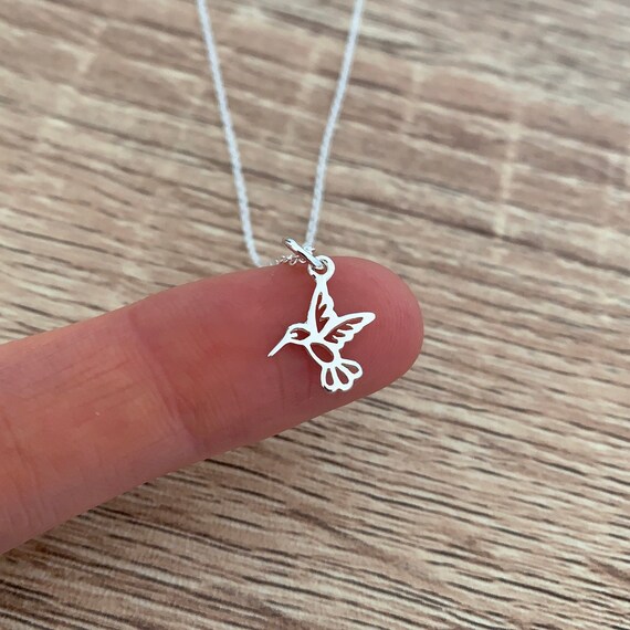 Dainty hummingbird necklace hotsell