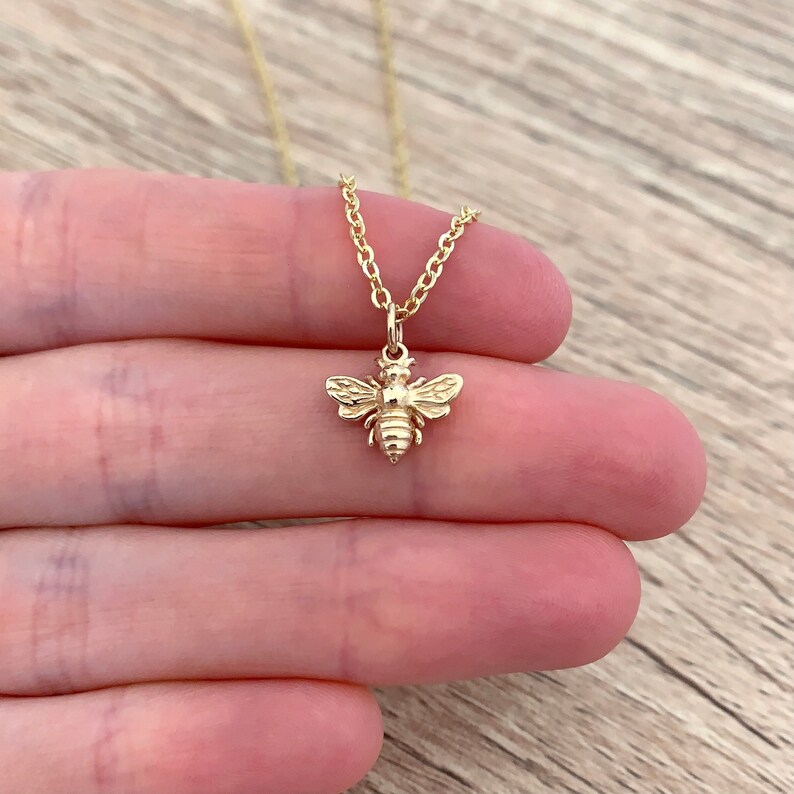 Bronze Bee Necklace Bee Gifts Dainty Jewelry Honey Bee Etsy Australia