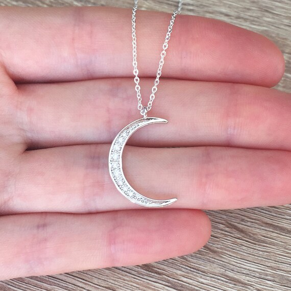 Half moon Pendant/necklace with moon and heart inset Half moon Pendant/necklace with moon and heart inset