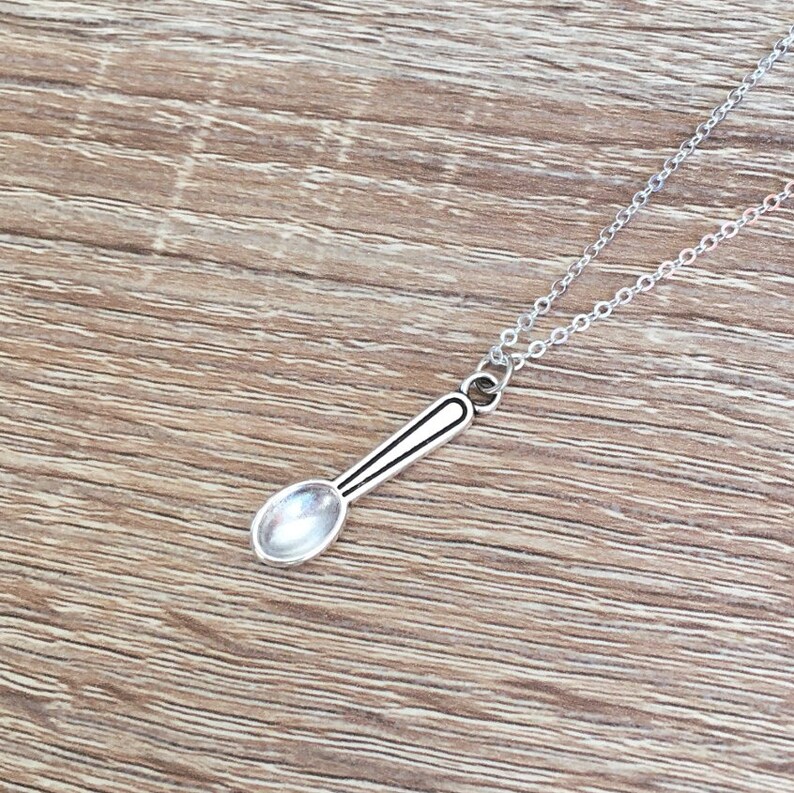 Spoon Necklace 925 Sterling Silver Chain Gift for Tea Lover Etsy