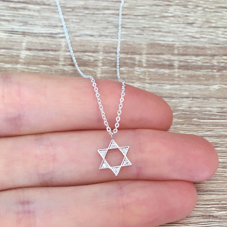 Star of David Necklace 925 Sterling Silver Chain Jewish Star | Etsy