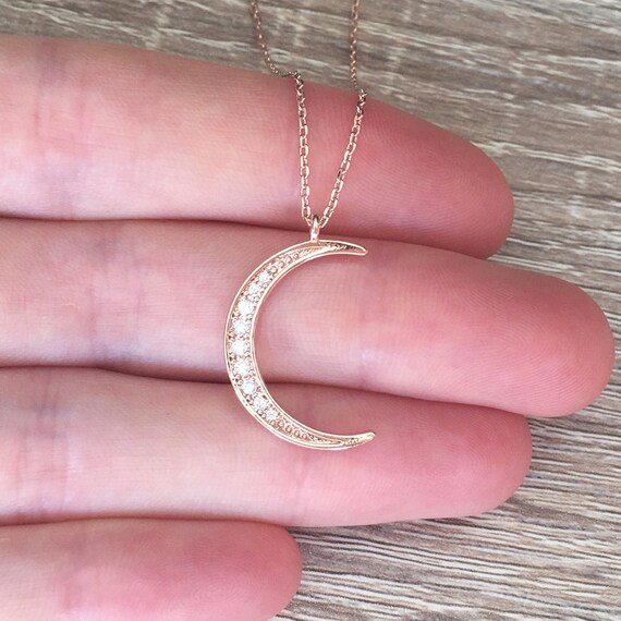 Crescent Moon Necklace Xmas Gift 