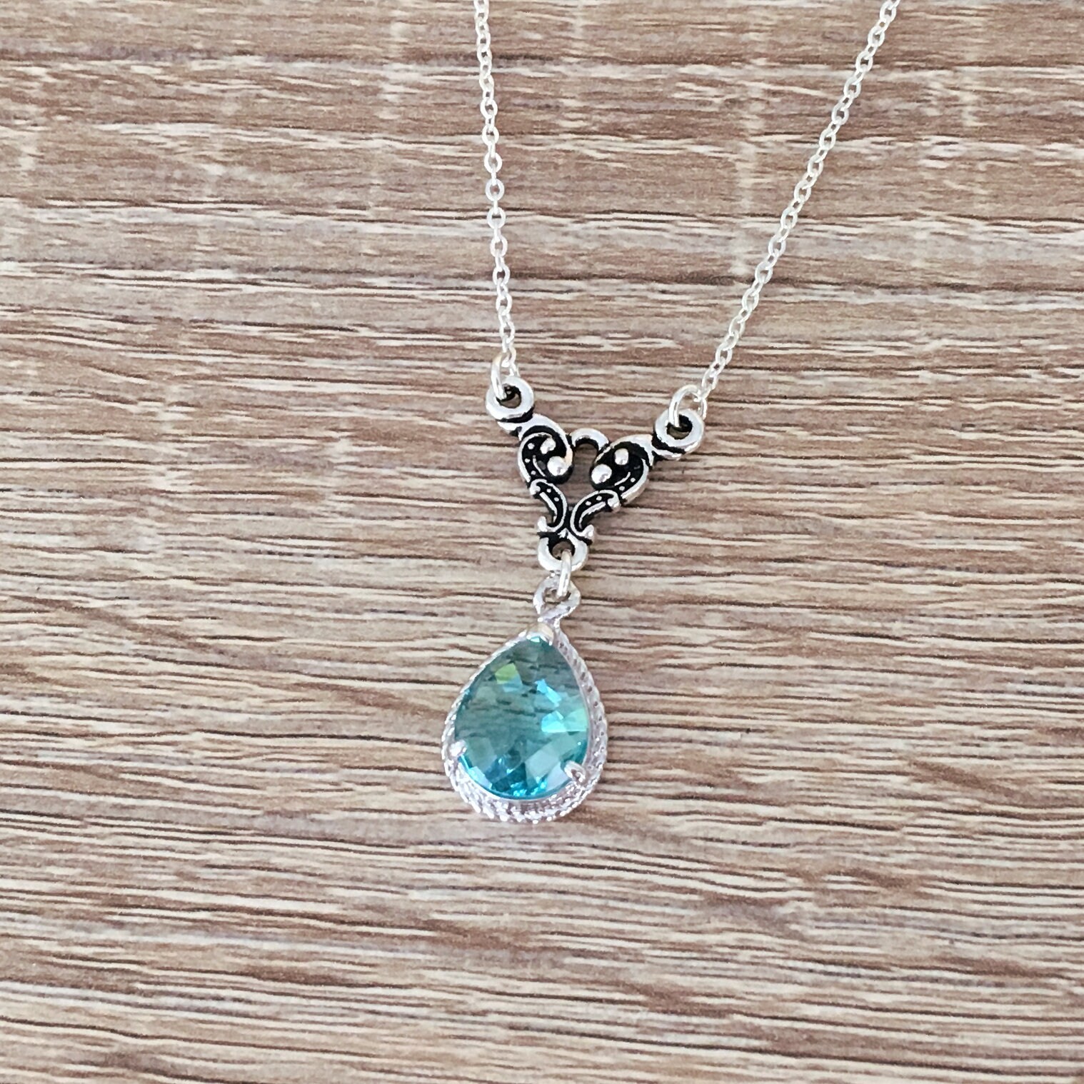 Crystal Bridesmaid Pendant Sterling 