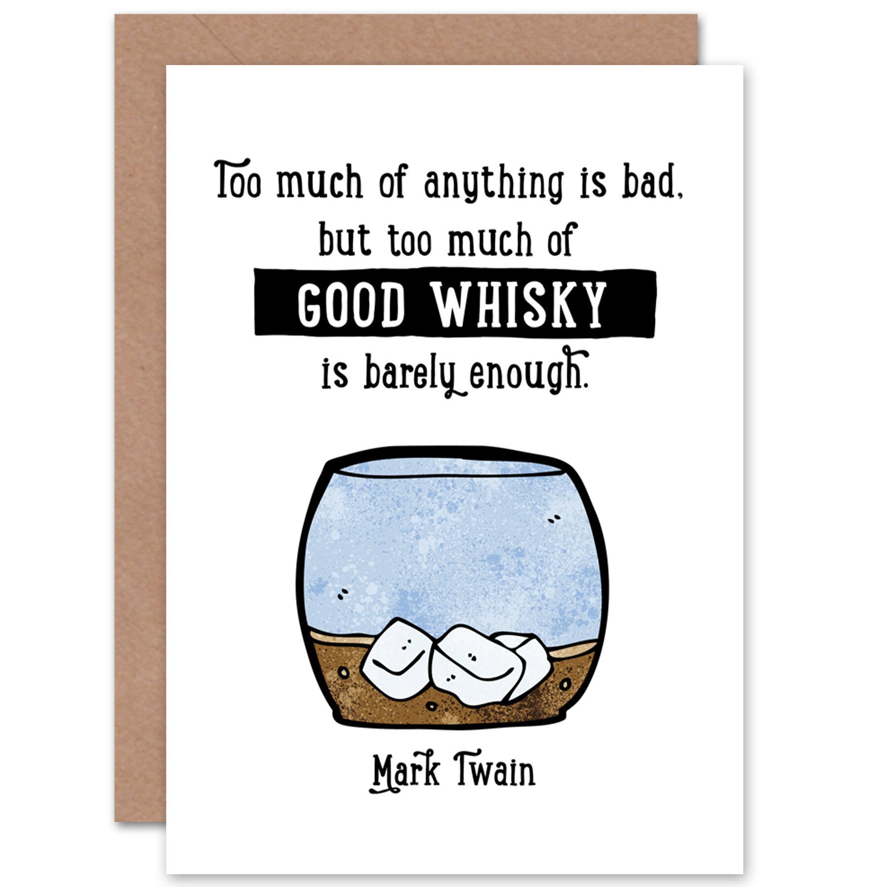 Whisky Card Funny Scottish Quote Mark Twain Good Whisky Etsy