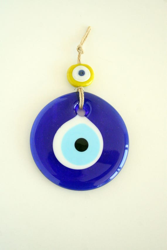 Fused Glass Turkish Evil Eye Wall Hanging Bohemian Wall Etsy