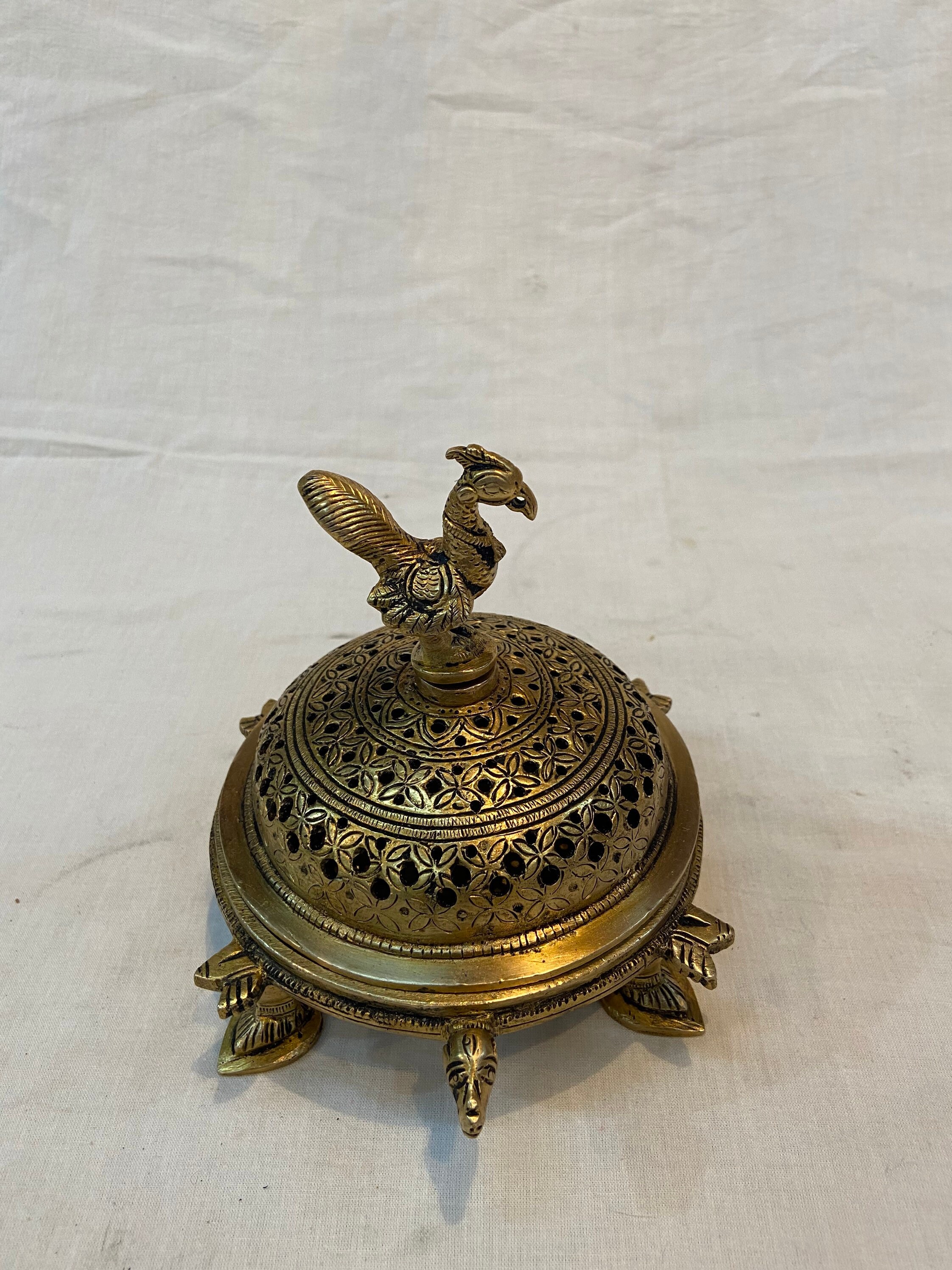 Brass Incense Holder Indian Incense Burner Jaali Dhoop Box Etsy UK