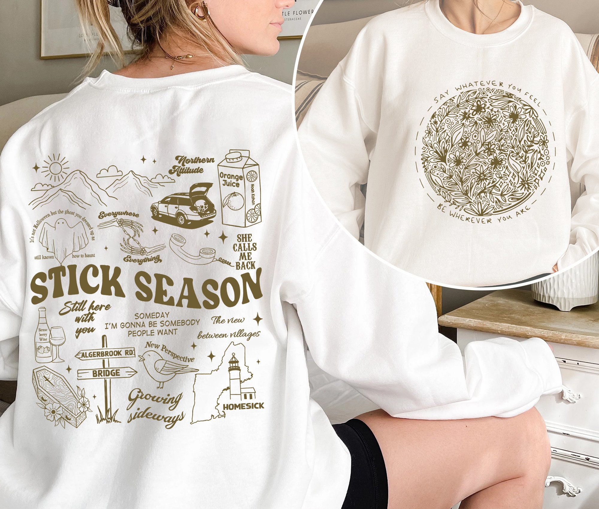 Vintage Stick Season 2024 2side Sweatshirt, Noah Kahan Tour