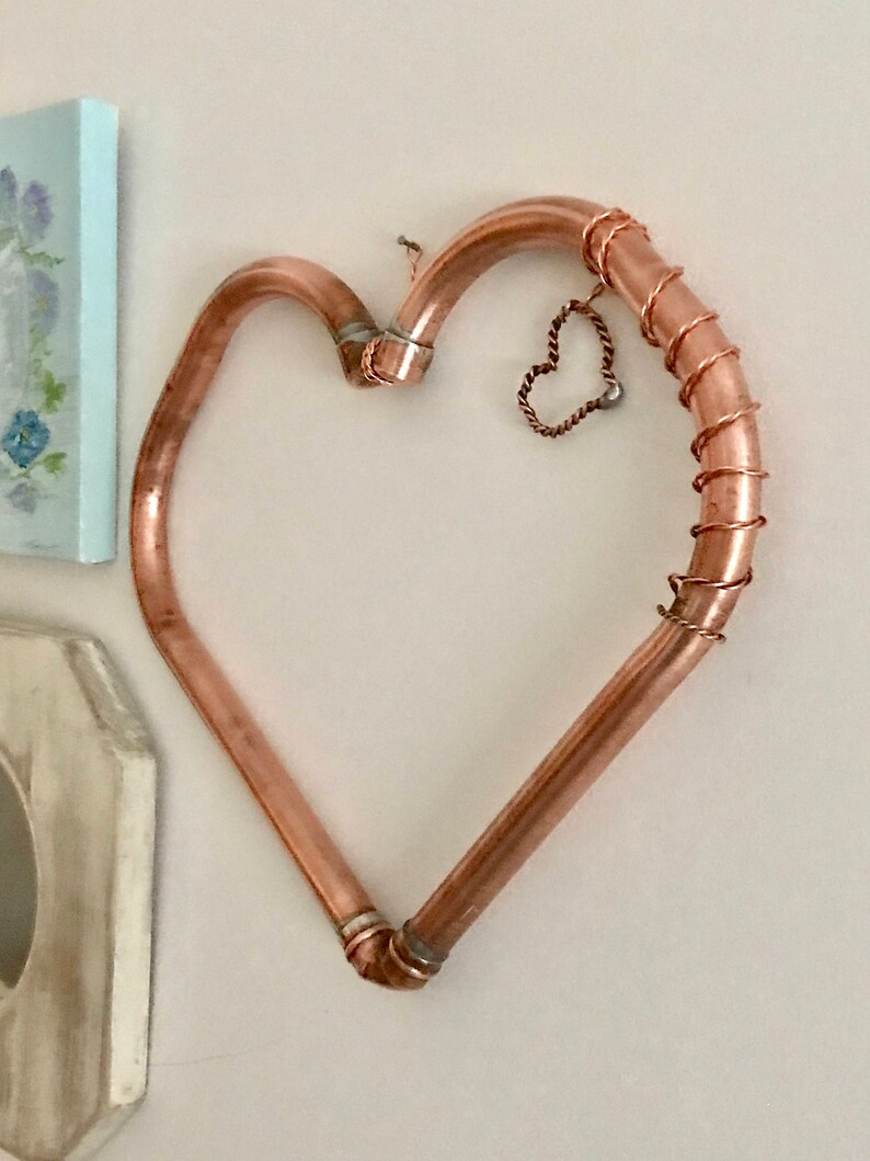 Copper Heart Wall Art Ornament Romantic Gift Love Heart Etsy