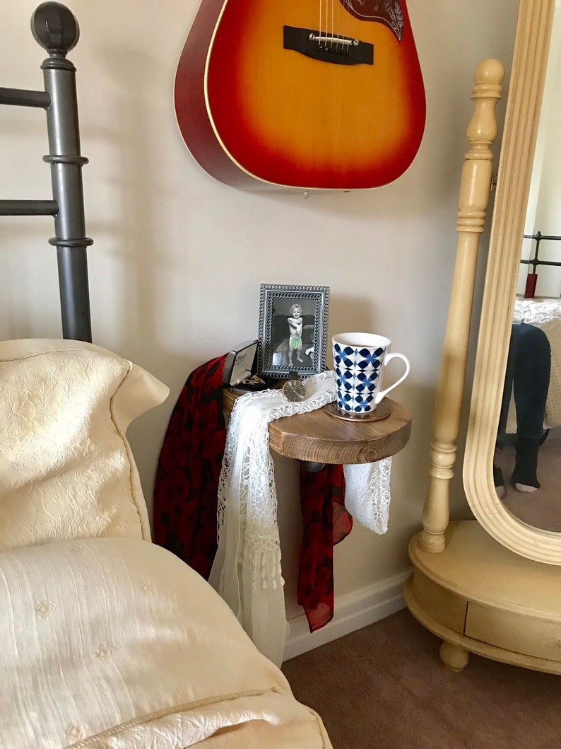 Bedside Table Wall Hung Table Any Room Shelf Solid Wood | Etsy