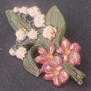 Aesthetic Kuhn Zinn Vintage hand-decorated pewter brooch