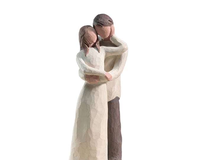 Willow Tree Placca Amicizia - Scultura In Resina Dipinta A Mano Con Scritta 'Forever True, Forever Friends'