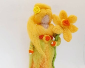 Personalised needle felted doll.