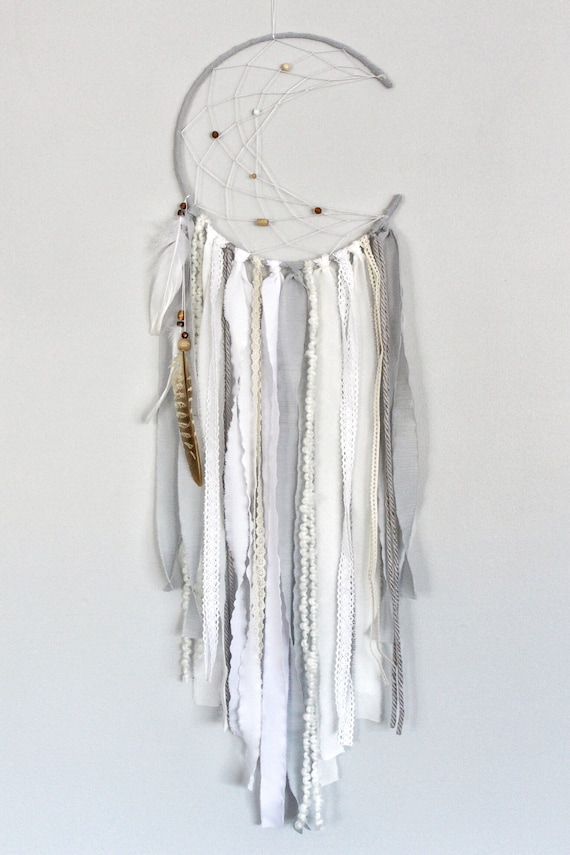 Download Neutral Boho Crescent Moon Dreamcatcher Dream Catcher Moon Etsy