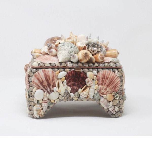 large handmade seashell box